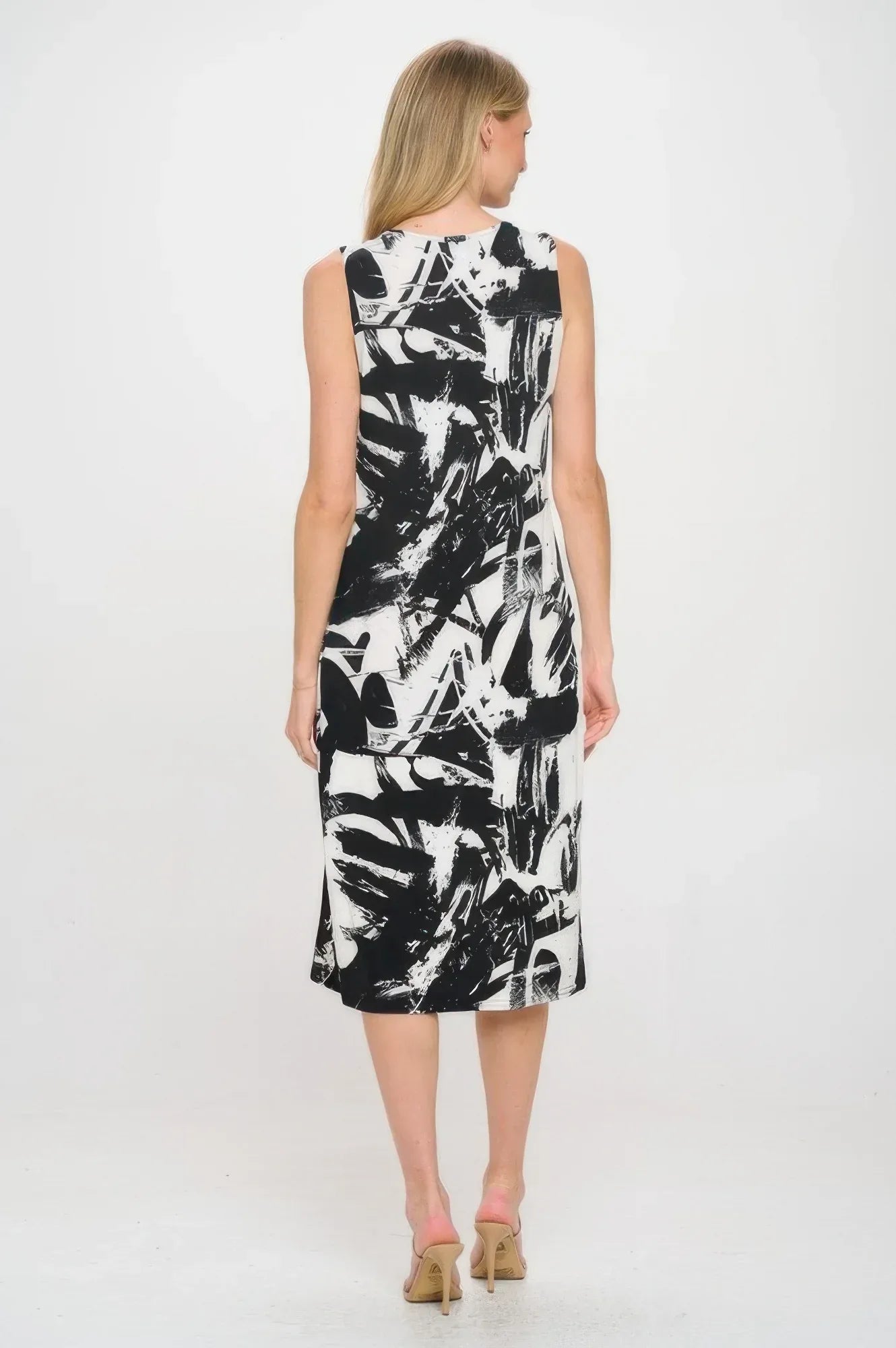 Hit V-neck Midi Tank Dress With Side Slit | Mixtshop LLC