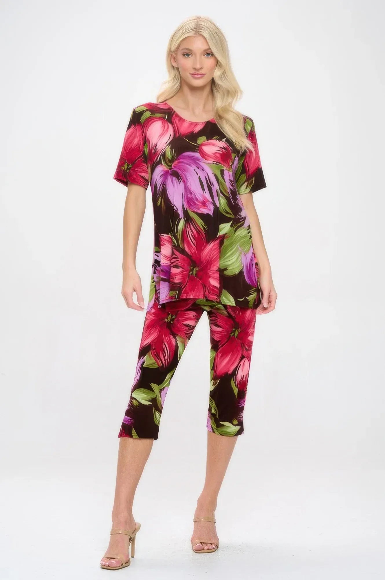 Print Bns Capri Pants Set | Mixtshop LLC