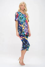 Print Bns Capri Pants Set | Mixtshop LLC