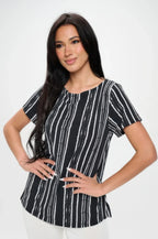 Plus Size Hit Boat Nk Short Sl Top | Mixtshop LLC