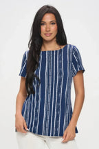 Plus Size Hit Boat Nk Short Sl Top | Mixtshop LLC