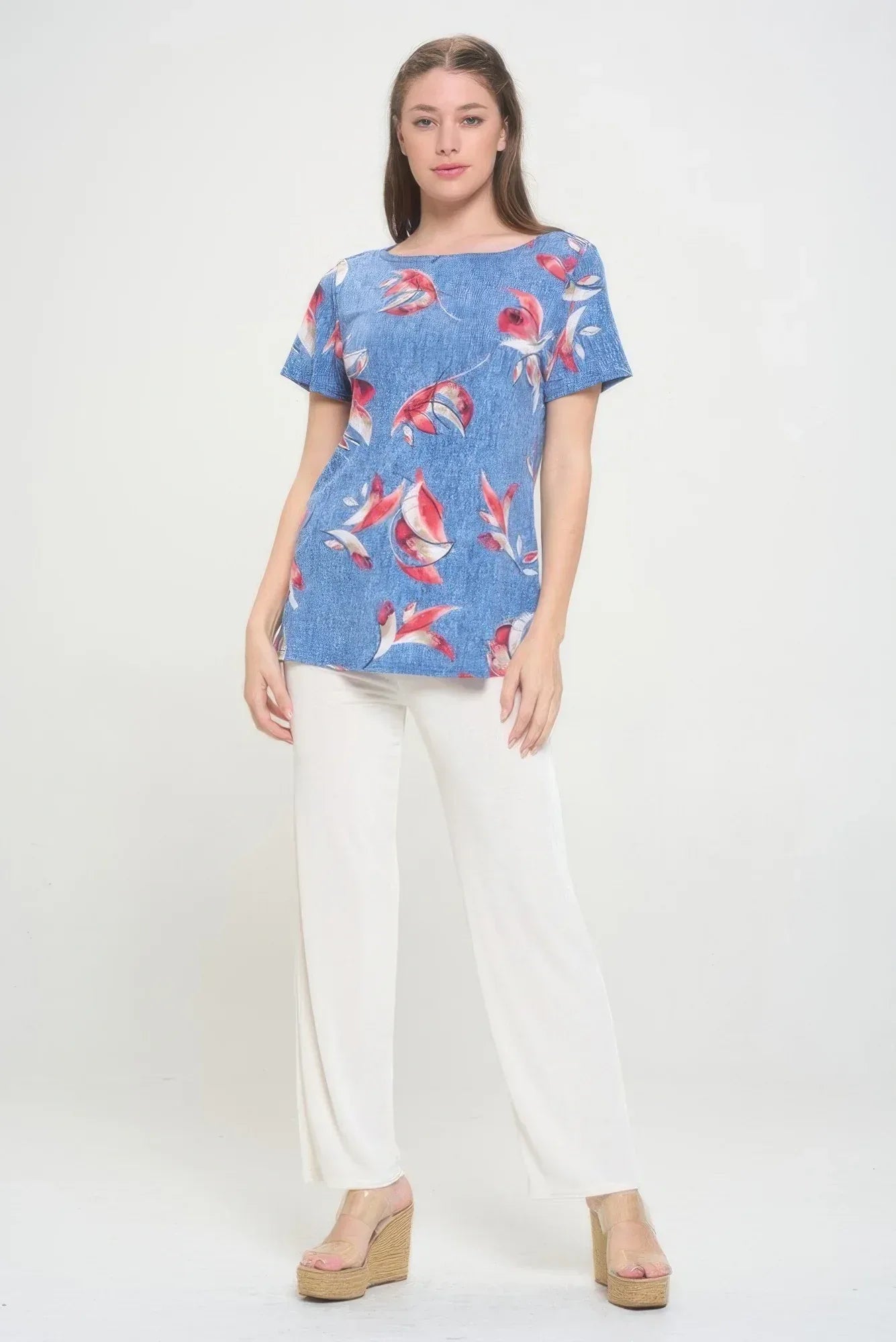 Plus Size Hit Boat Nk Short Sl Top | Mixtshop LLC
