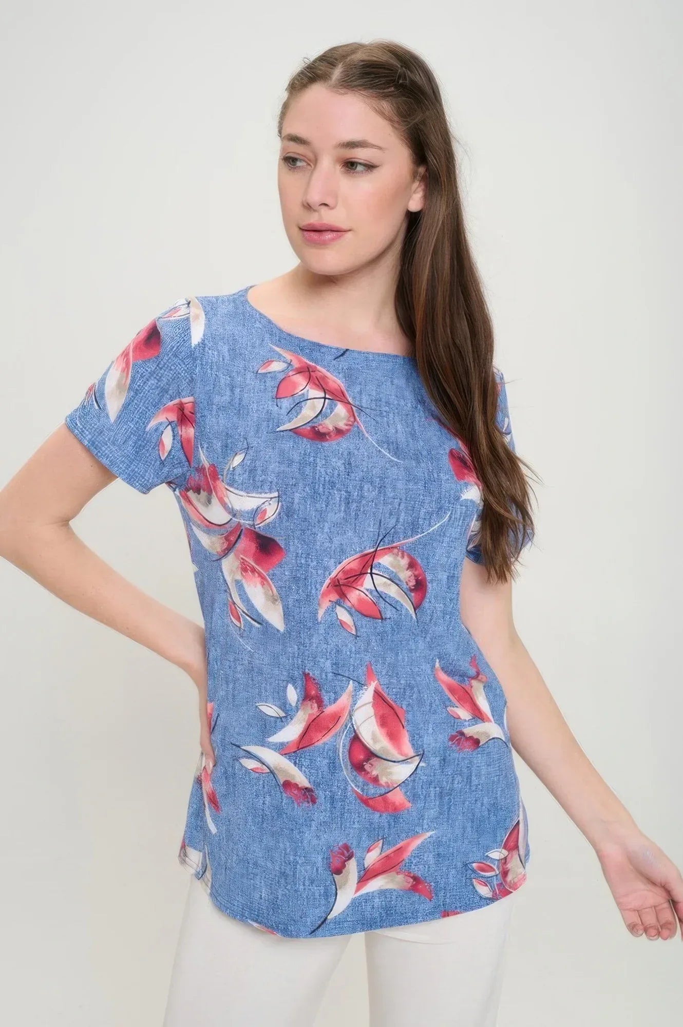 Plus Size Hit Boat Nk Short Sl Top Secondary image