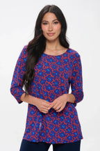 Hit Round Neck 3/4 Sleeve Slit Top | Mixtshop LLC