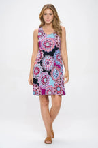 Print Sleeveless Tank Dress | Mixtshop LLC