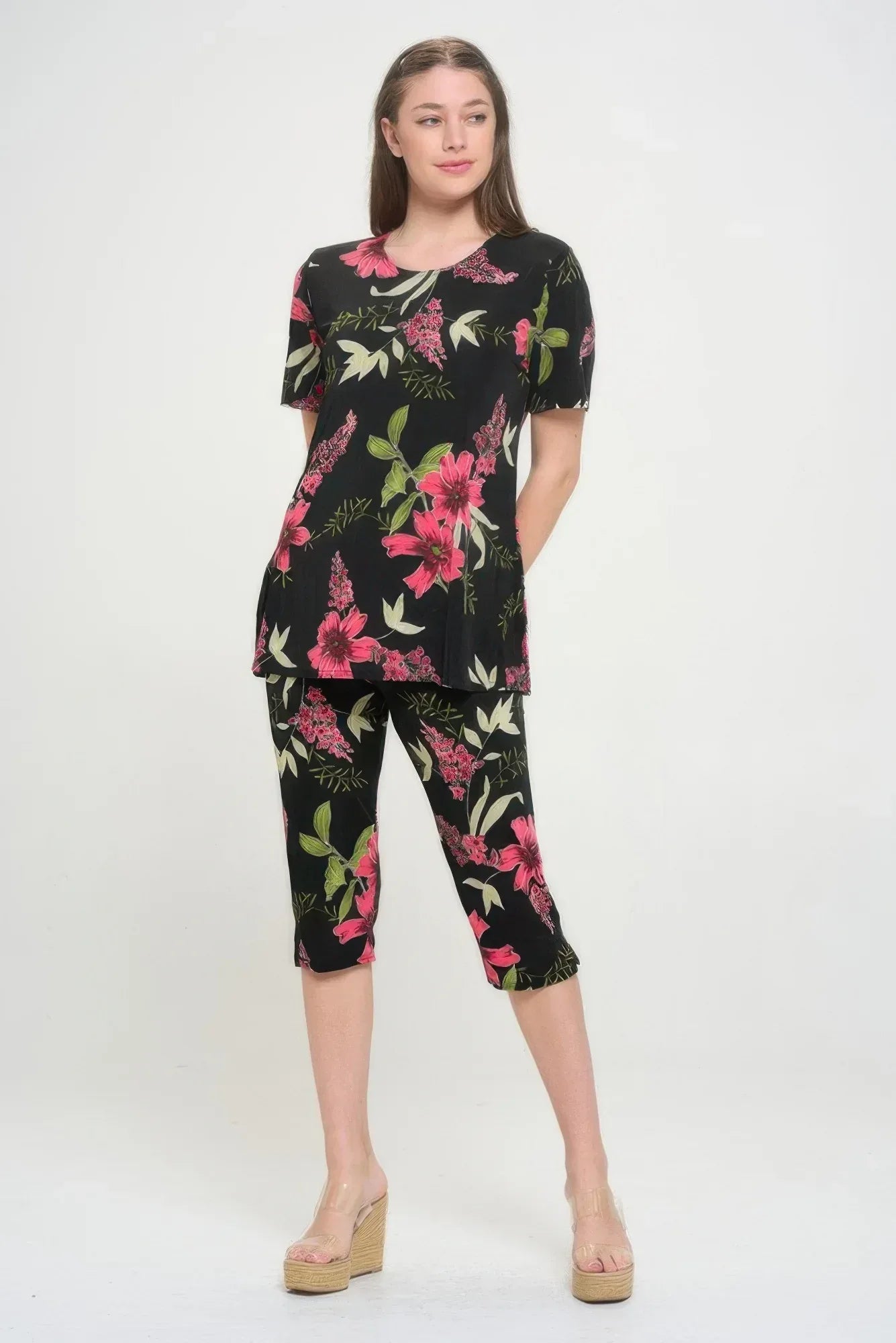 Matching Capri Pant Set In Plus Size | Mixtshop LLC Main image