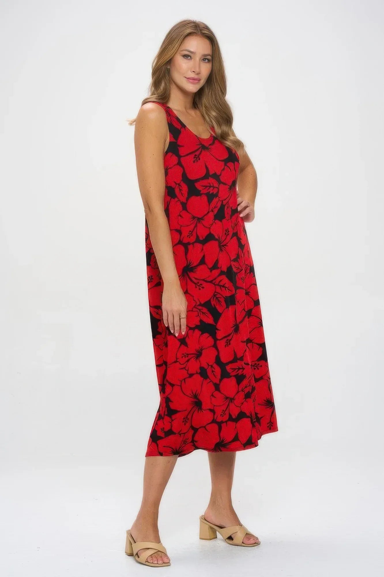 Hibiscus Sunset Slinky Tank Dress Secondary image