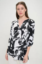 Hit Notch Neck Rolled Sleeve Top | Mixtshop LLC