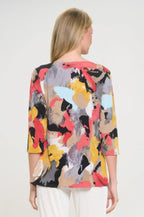 Hit Round Neck 3/4 Sleeve Slit Top | Mixtshop LLC