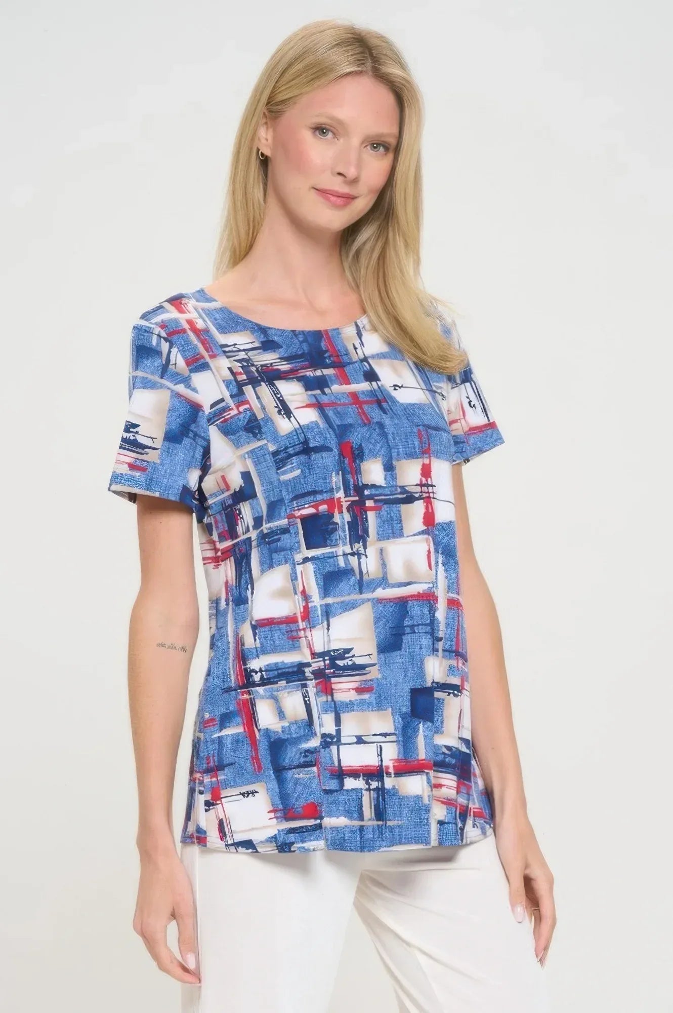 Hit Round Neck Short Sleeve Slit Top | Mixtshop LLC