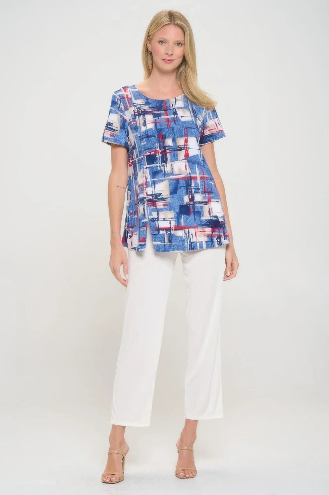 Hit Round Neck Short Sleeve Slit Top | Mixtshop LLC