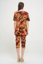 Print Bns Capri Pants Set | Mixtshop LLC