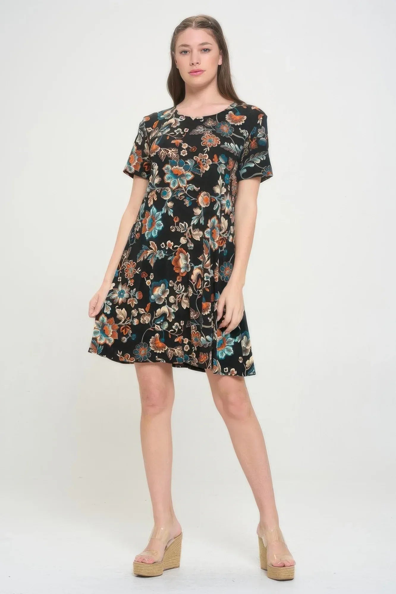 Short-sleeved Knee-length Dress | Mixtshop LLC Main image