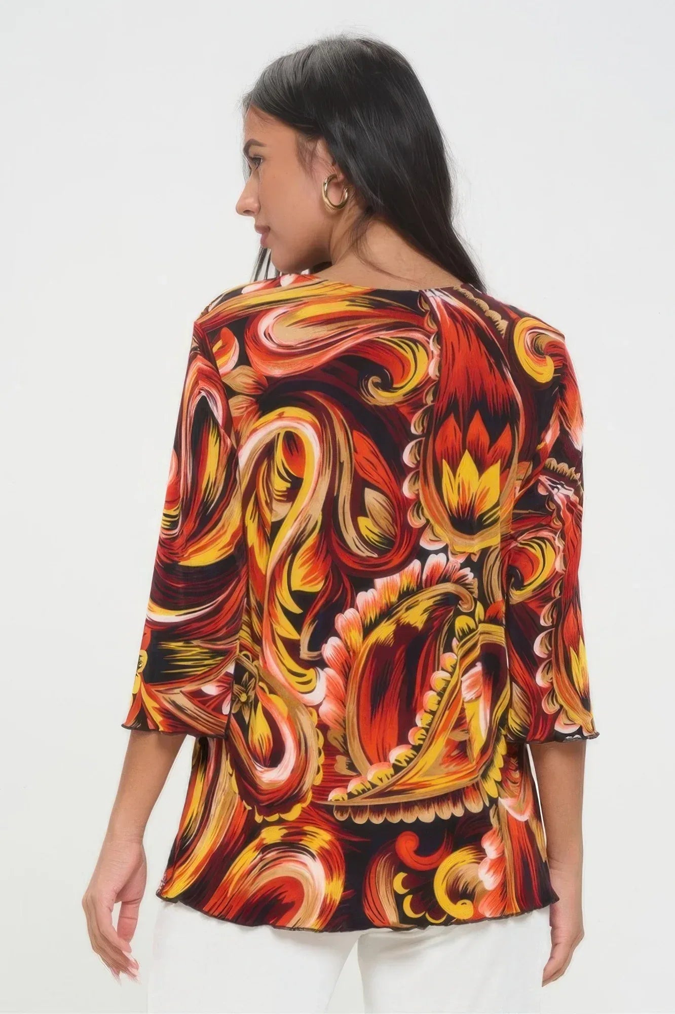 Print Quarter Sleeve Top | Mixtshop LLC