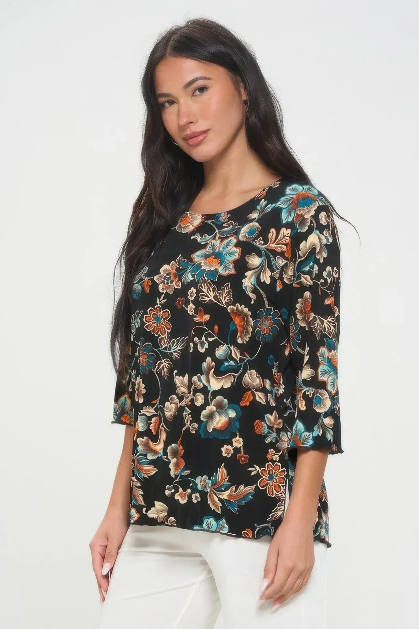 Print Quarter Sleeve Top Secondary image