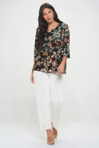 Print Quarter Sleeve Top | Mixtshop LLC
