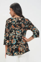 Print Quarter Sleeve Top | Mixtshop LLC