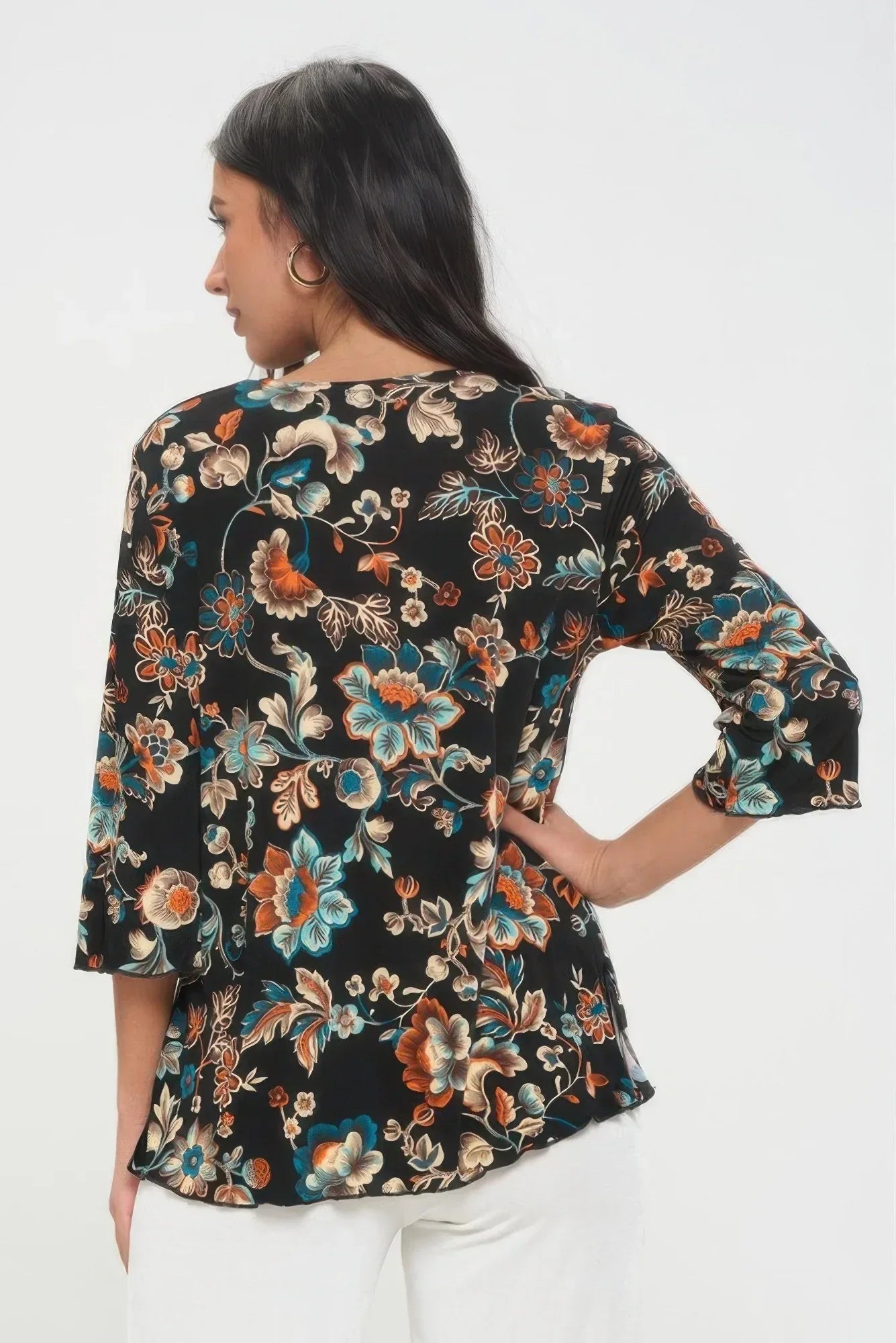 Print Quarter Sleeve Top | Mixtshop LLC