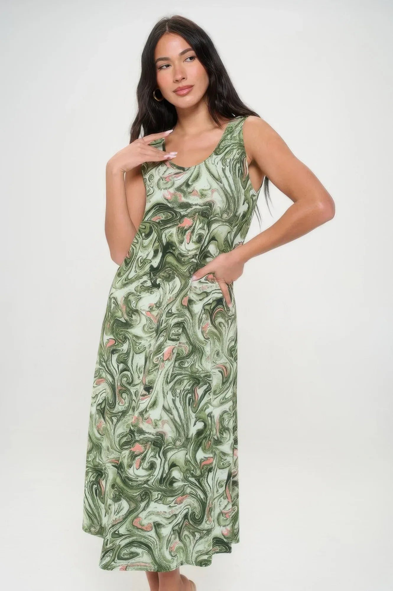 Bns Print Long Tank Dress | Mixtshop LLC