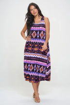 Bns Print Long Tank Dress | Mixtshop LLC