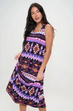 Bns Print Long Tank Dress | Mixtshop LLC