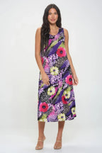 Bns Print Long Tank Dress | Mixtshop LLC