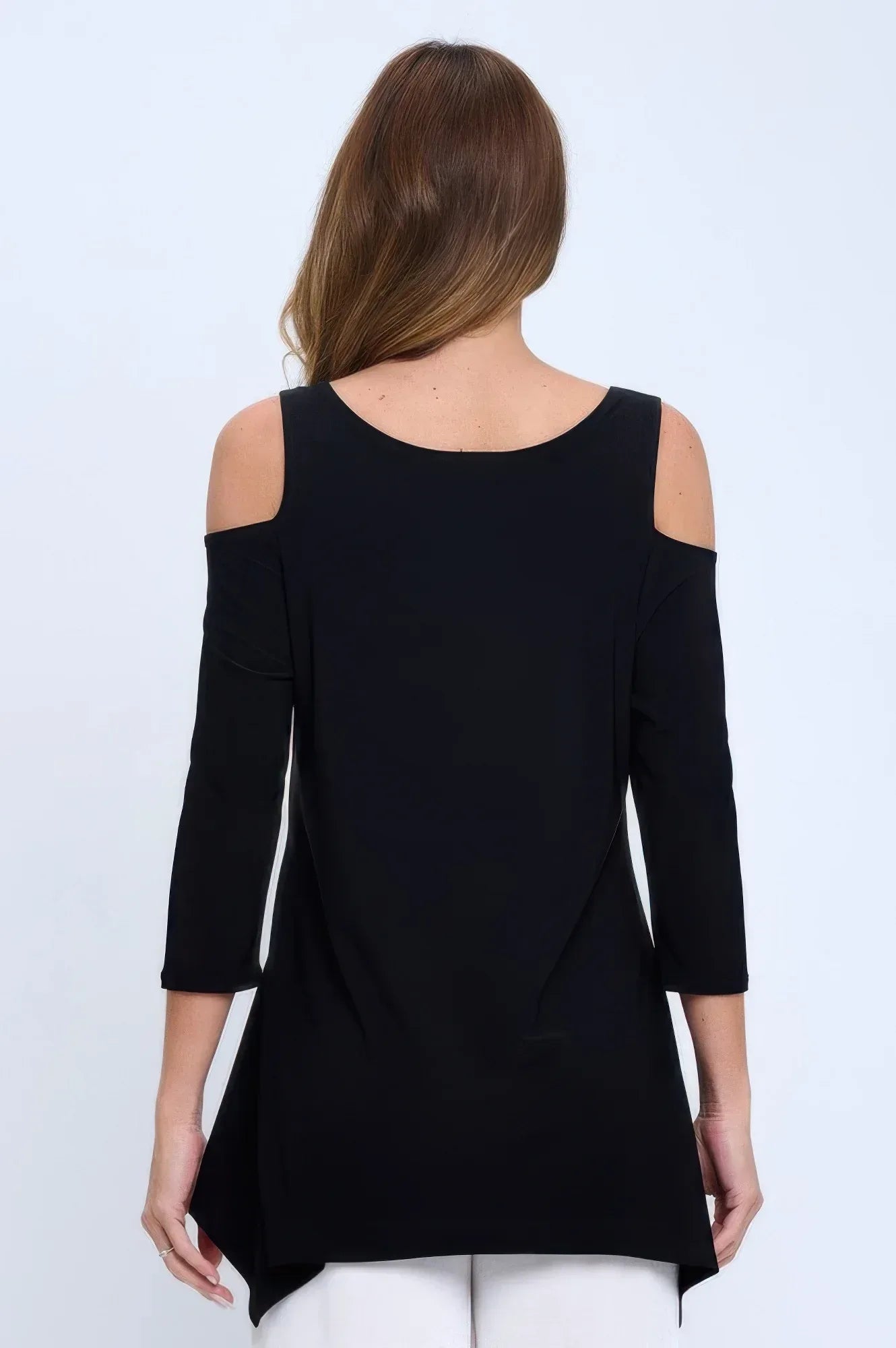 Black Cold Shoulder Sharkbite Top | Mixtshop LLC