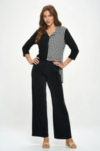 Hit Contrast Button 3/4 Sleeve Top | Mixtshop LLC