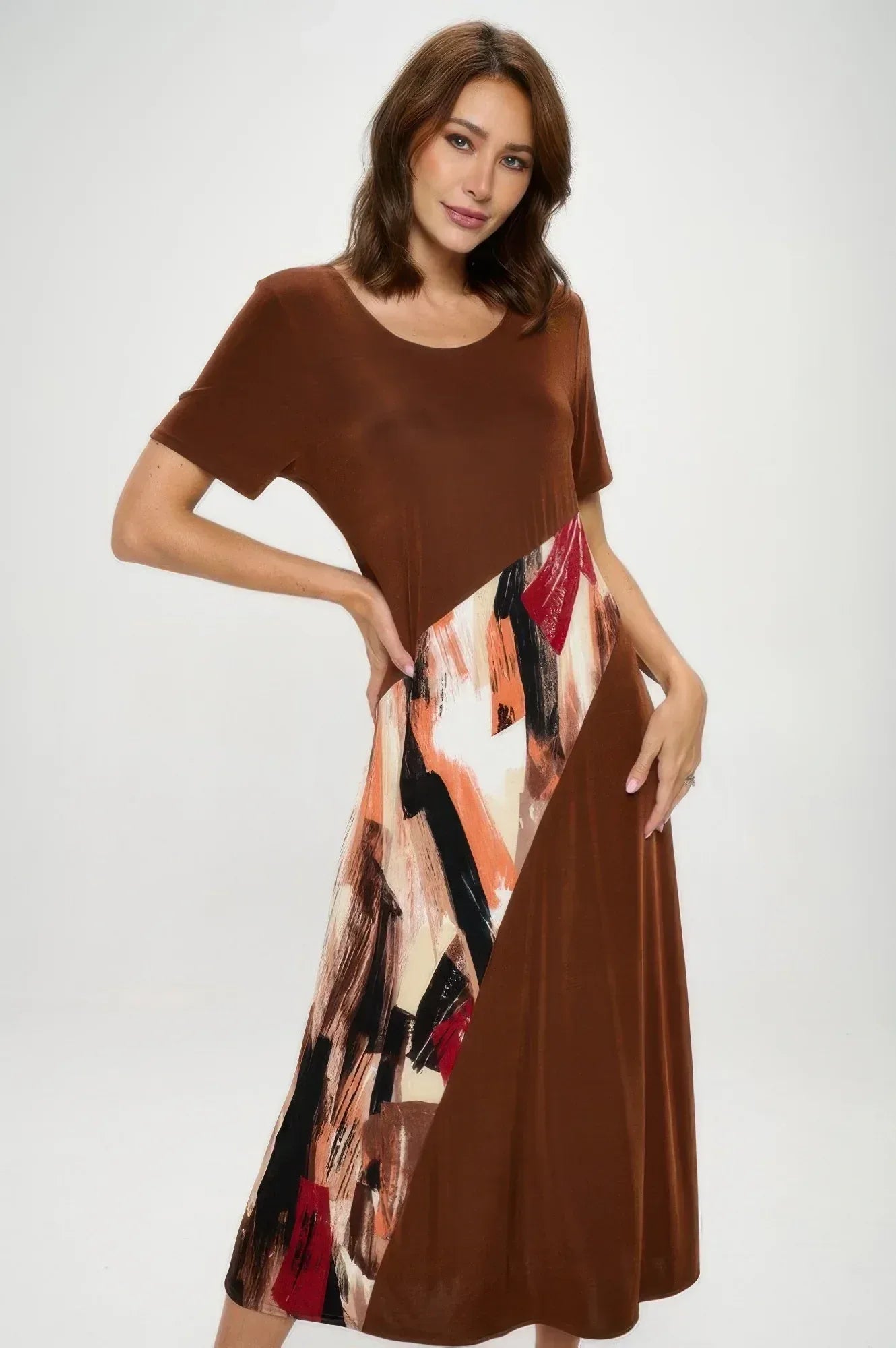 Bns Contrast Maxi Dress | Mixtshop LLC