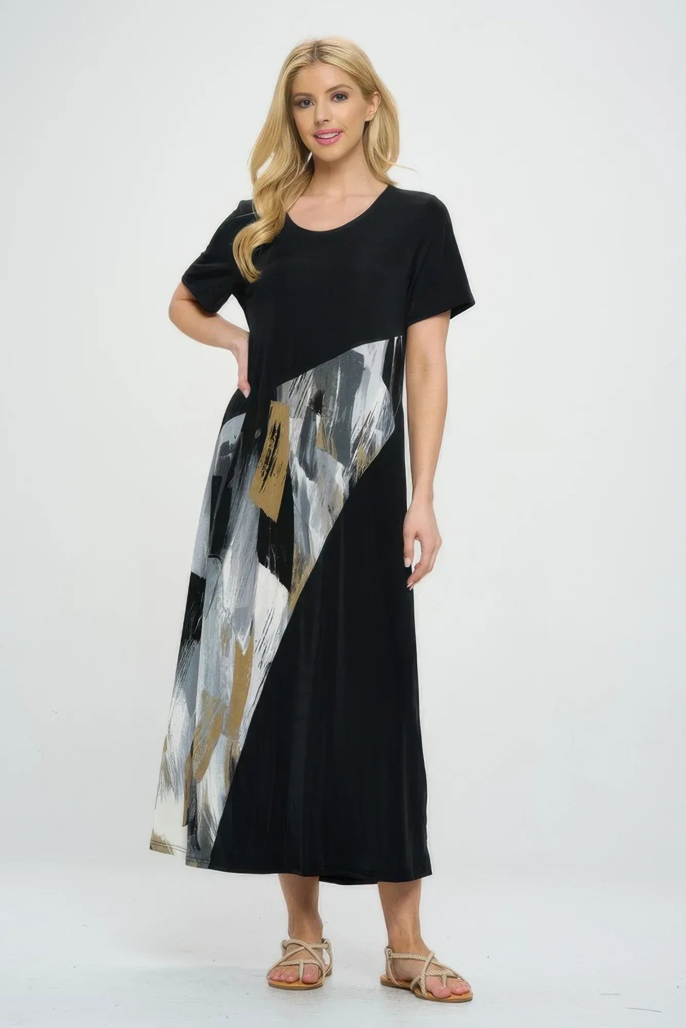 Bns Contrast Maxi Dress | Mixtshop LLC
