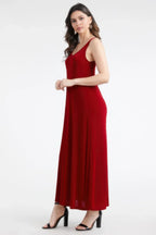 Plus Size Sleeveless Solid Acetate Long Maxi Dress | Mixtshop LLC