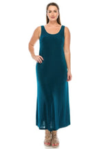 Plus Size Sleeveless Solid Acetate Long Maxi Dress | Mixtshop LLC