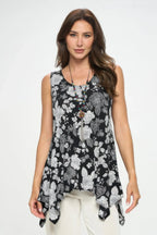 Plus Size Hit Shark Bite Hem Tank | Mixtshop LLC