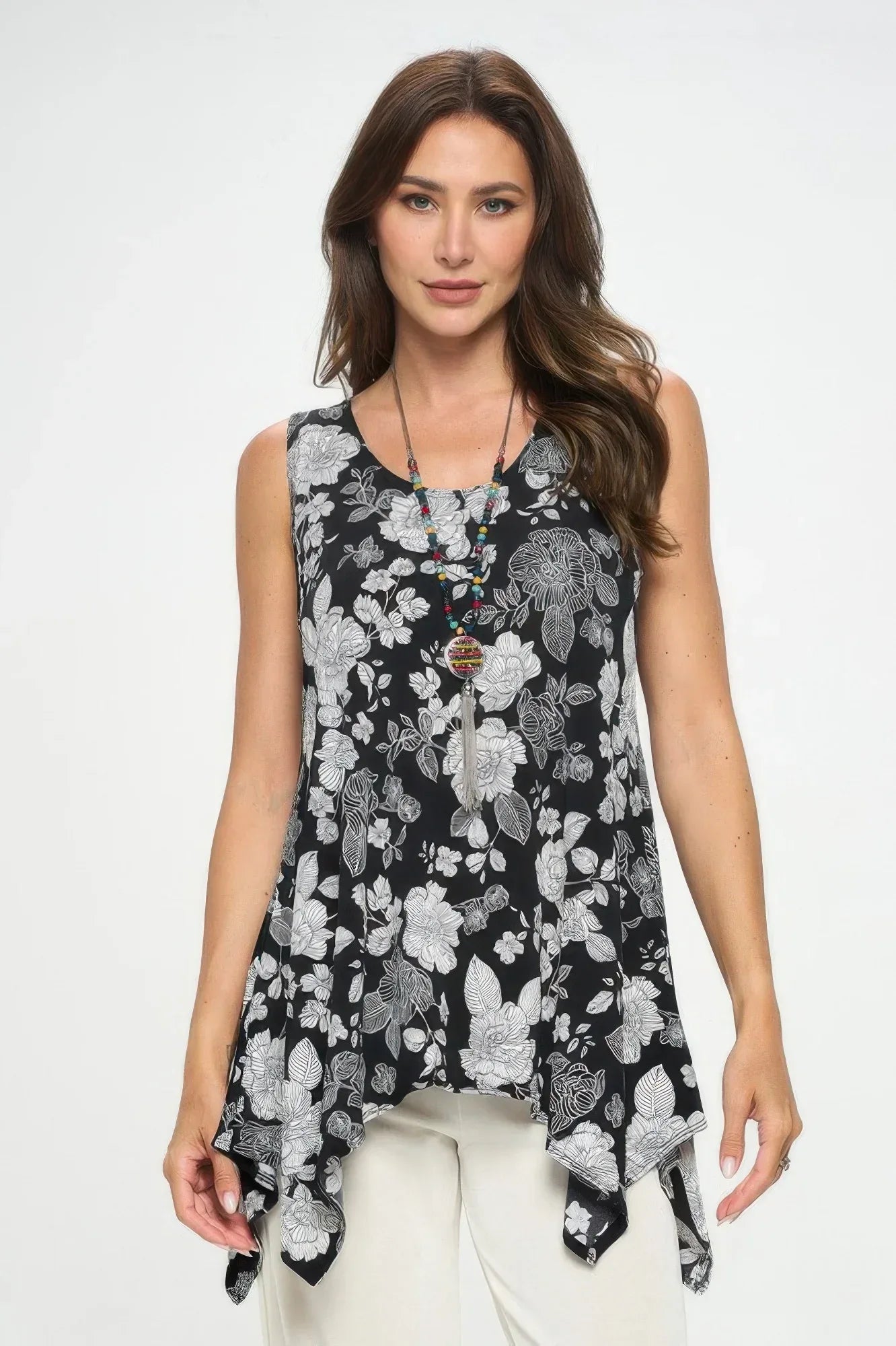 Plus Size Hit Shark Bite Hem Tank | Mixtshop LLC