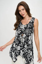 Plus Size Hit Shark Bite Hem Tank | Mixtshop LLC