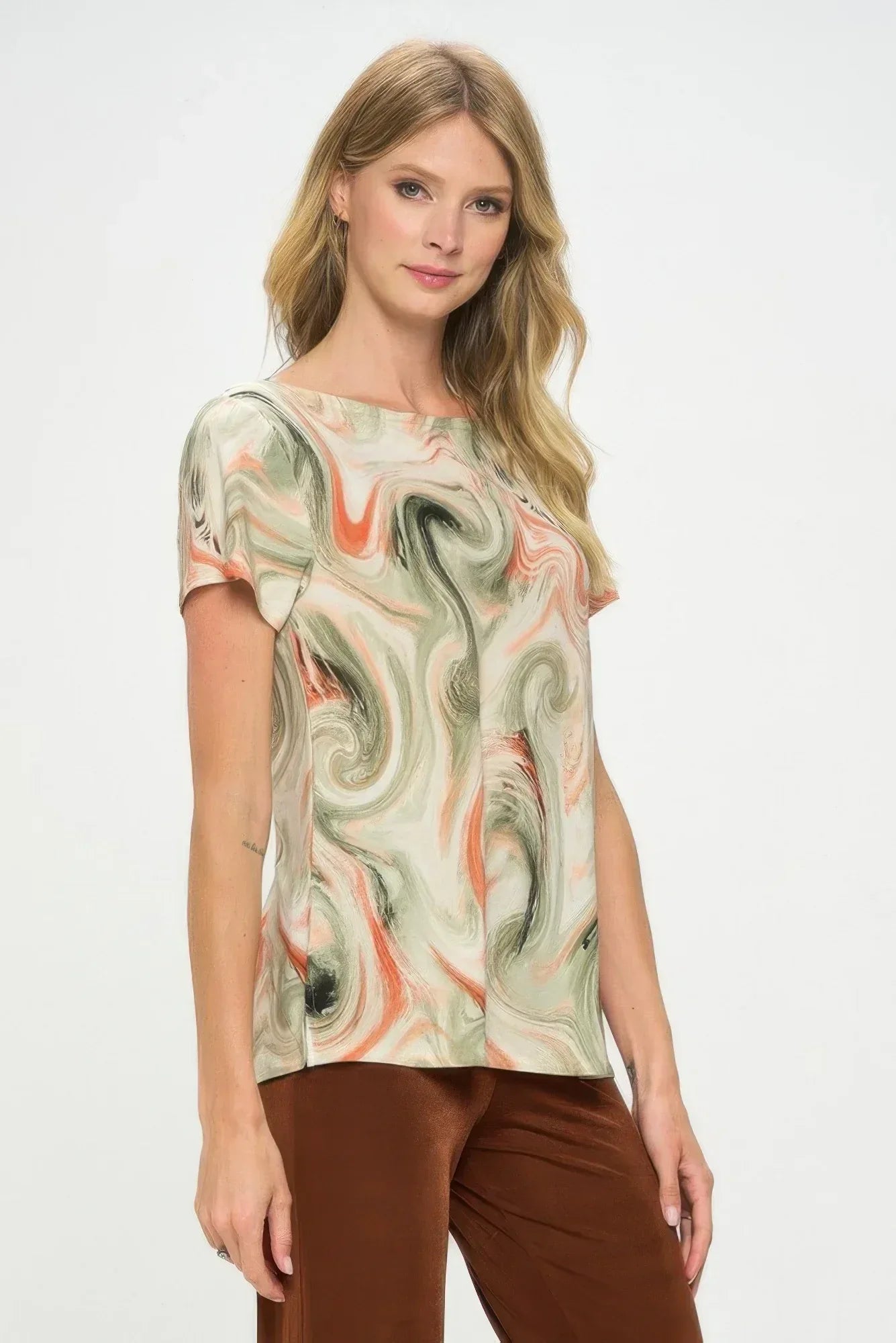 Plus Size Hit Boat Nk Short Sl Top | Mixtshop LLC Main image