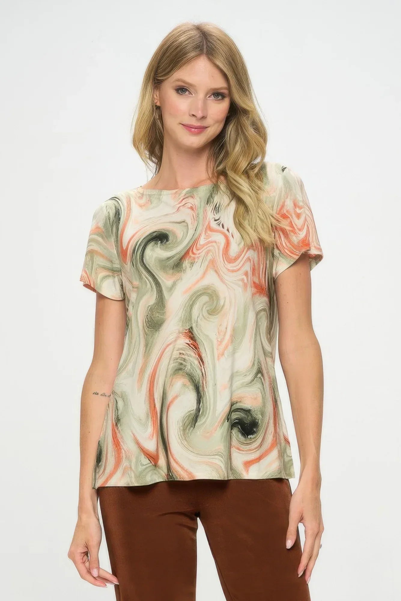 Plus Size Hit Boat Nk Short Sl Top | Mixtshop LLC