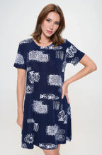 Plus Size Print Missy Dress Short Sleeve | Mixtshop LLC
