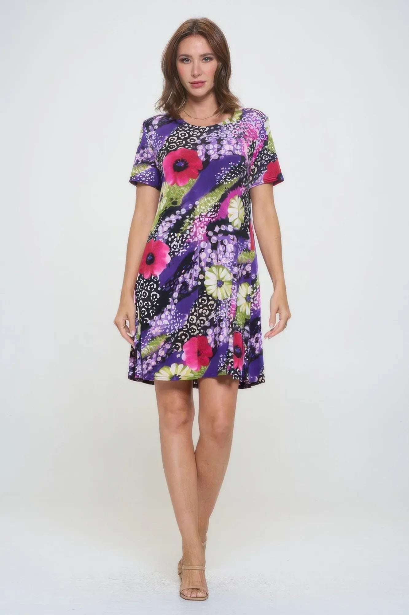 Plus Size Print Missy Dress Short Sleeve | Mixtshop LLC