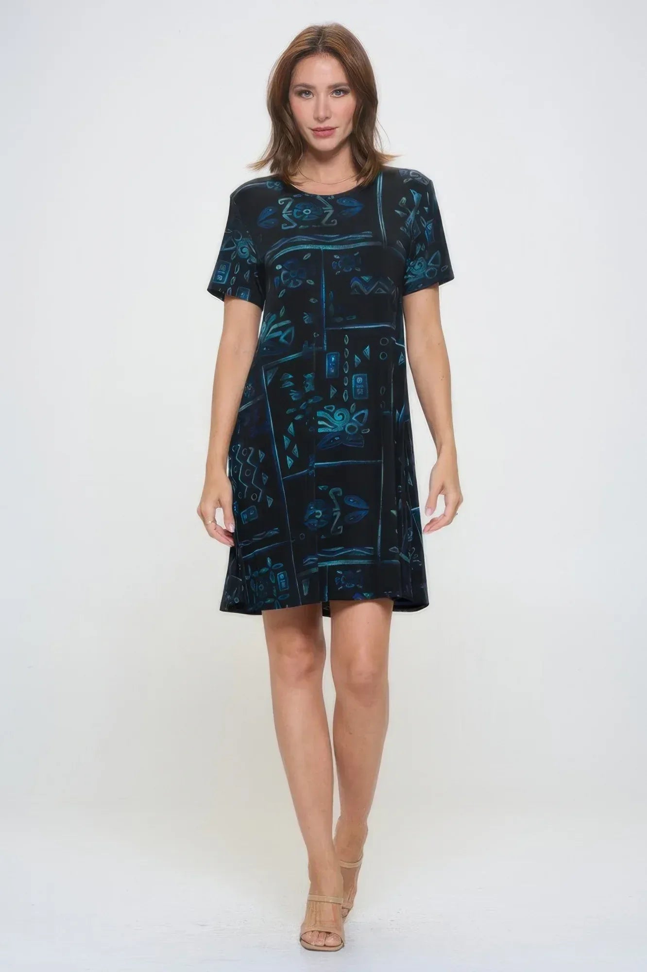 Plus Size Print Missy Dress Short Sleeve | Mixtshop LLC Main image