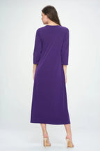 Hit V-neck Long Dress W/pocket | Mixtshop LLC