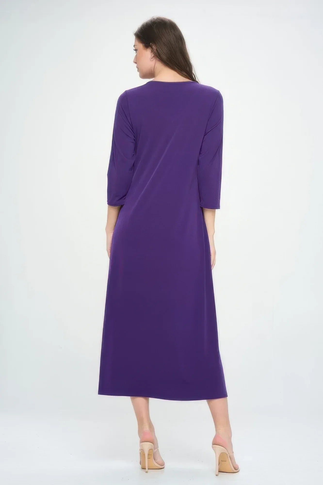 Hit V-neck Long Dress W/pocket | Mixtshop LLC