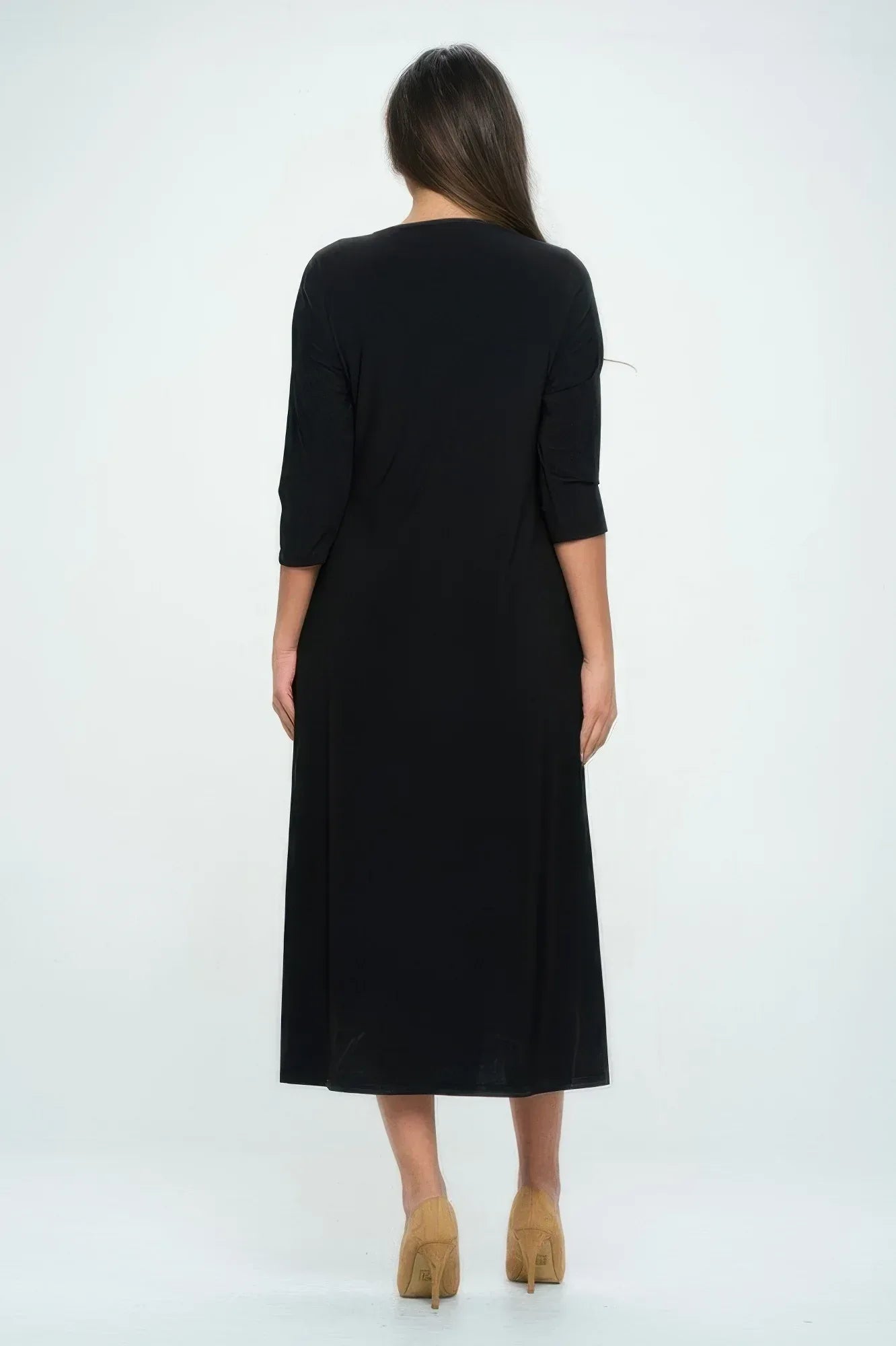 Hit V-neck Long Dress W/pocket | Mixtshop LLC