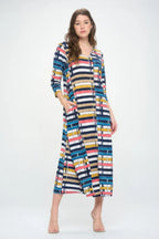 Hit V-neck Long Dress W/pocket | Mixtshop LLC