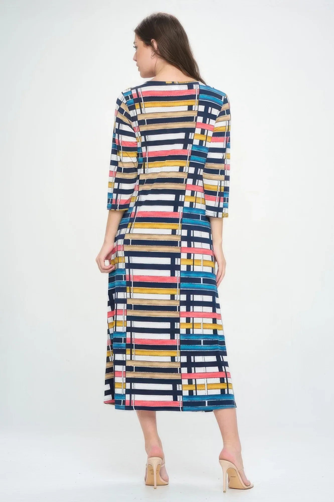 Hit V-neck Long Dress W/pocket Secondary image