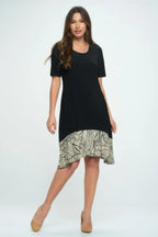 Hit Half Sleeve Contrast Dress | Mixtshop LLC