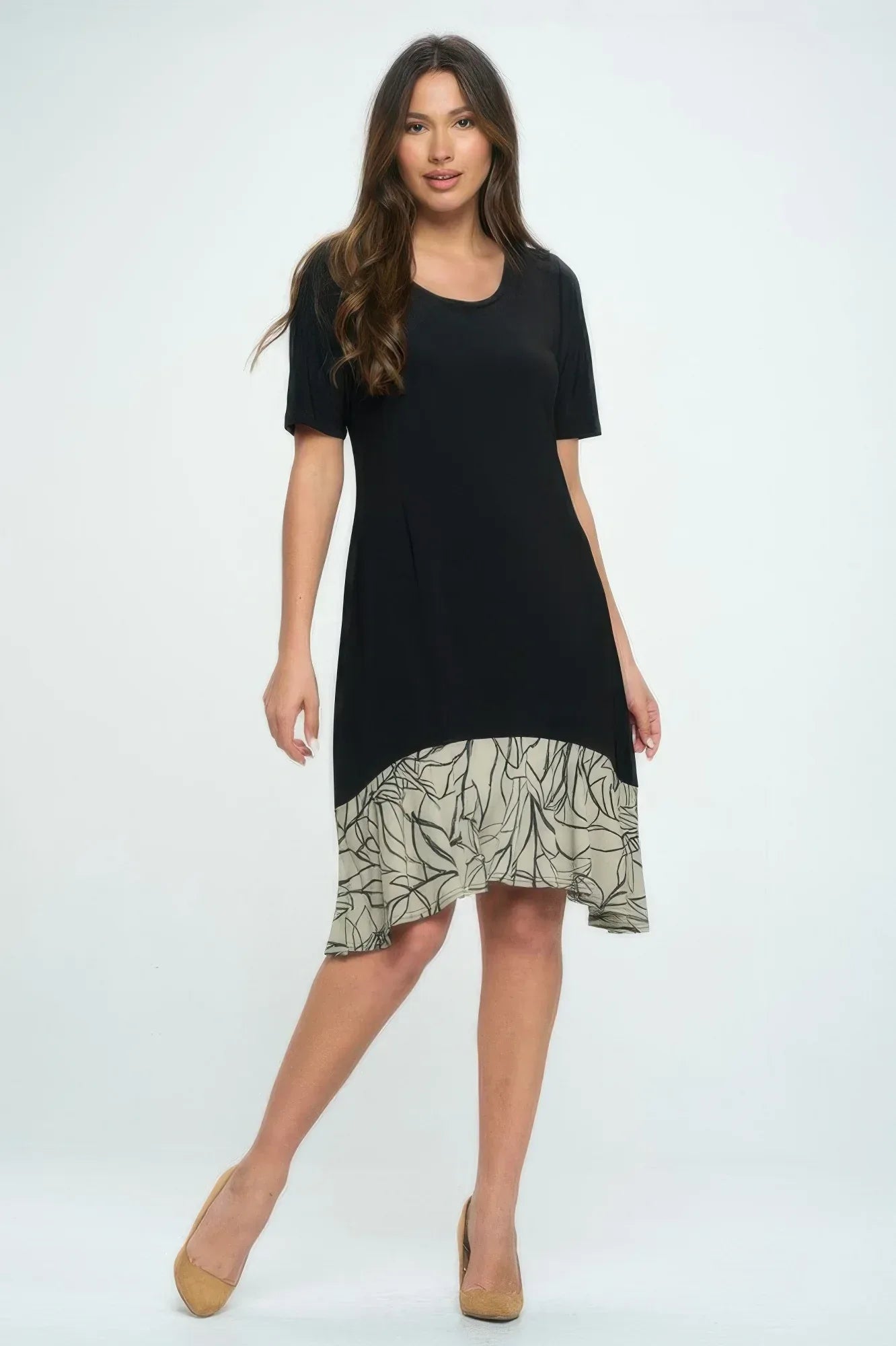 Hit Half Sleeve Contrast Dress | Mixtshop LLC
