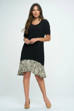 Hit Half Sleeve Contrast Dress | Mixtshop LLC