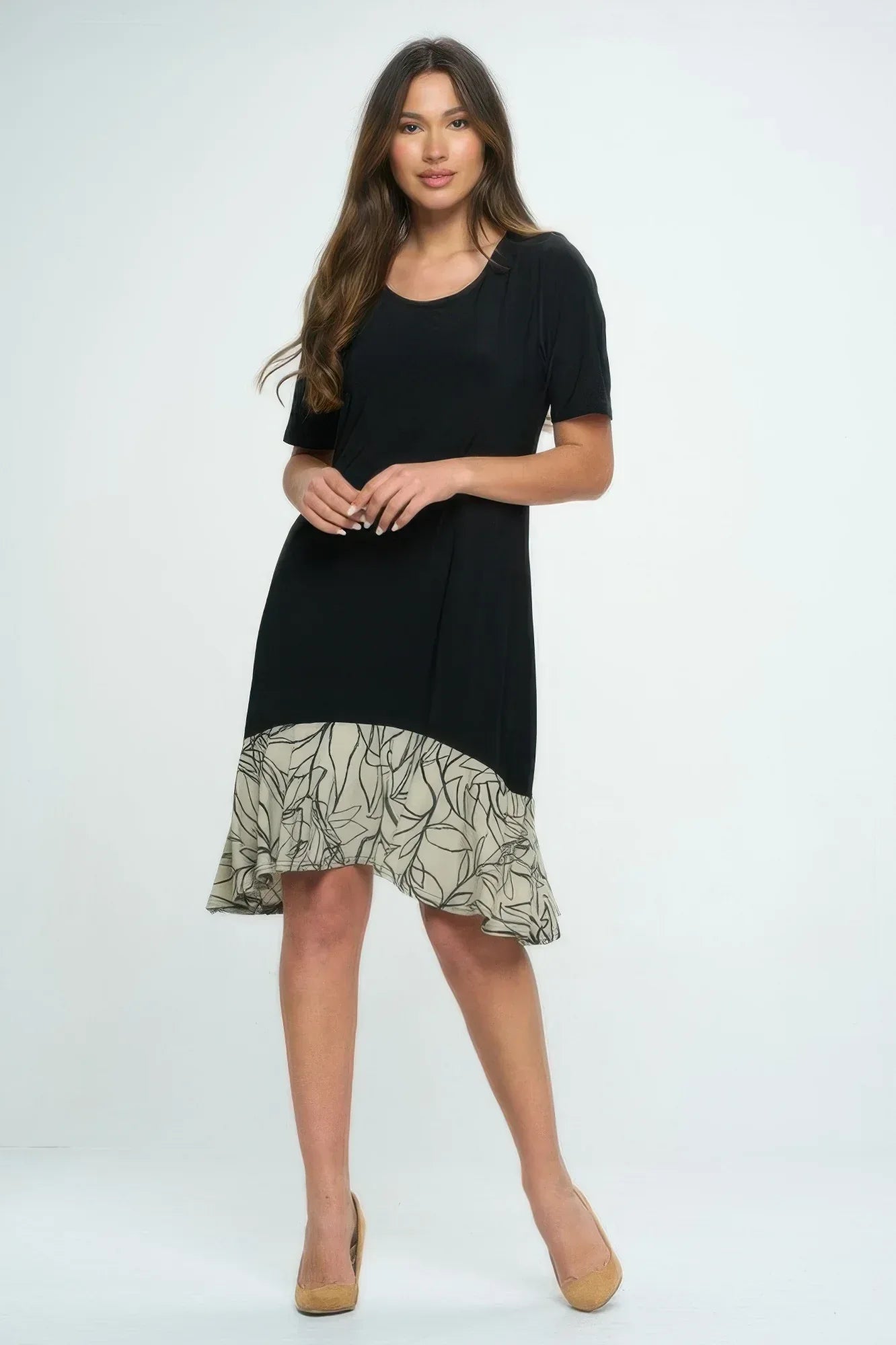 Hit Half Sleeve Contrast Dress | Mixtshop LLC