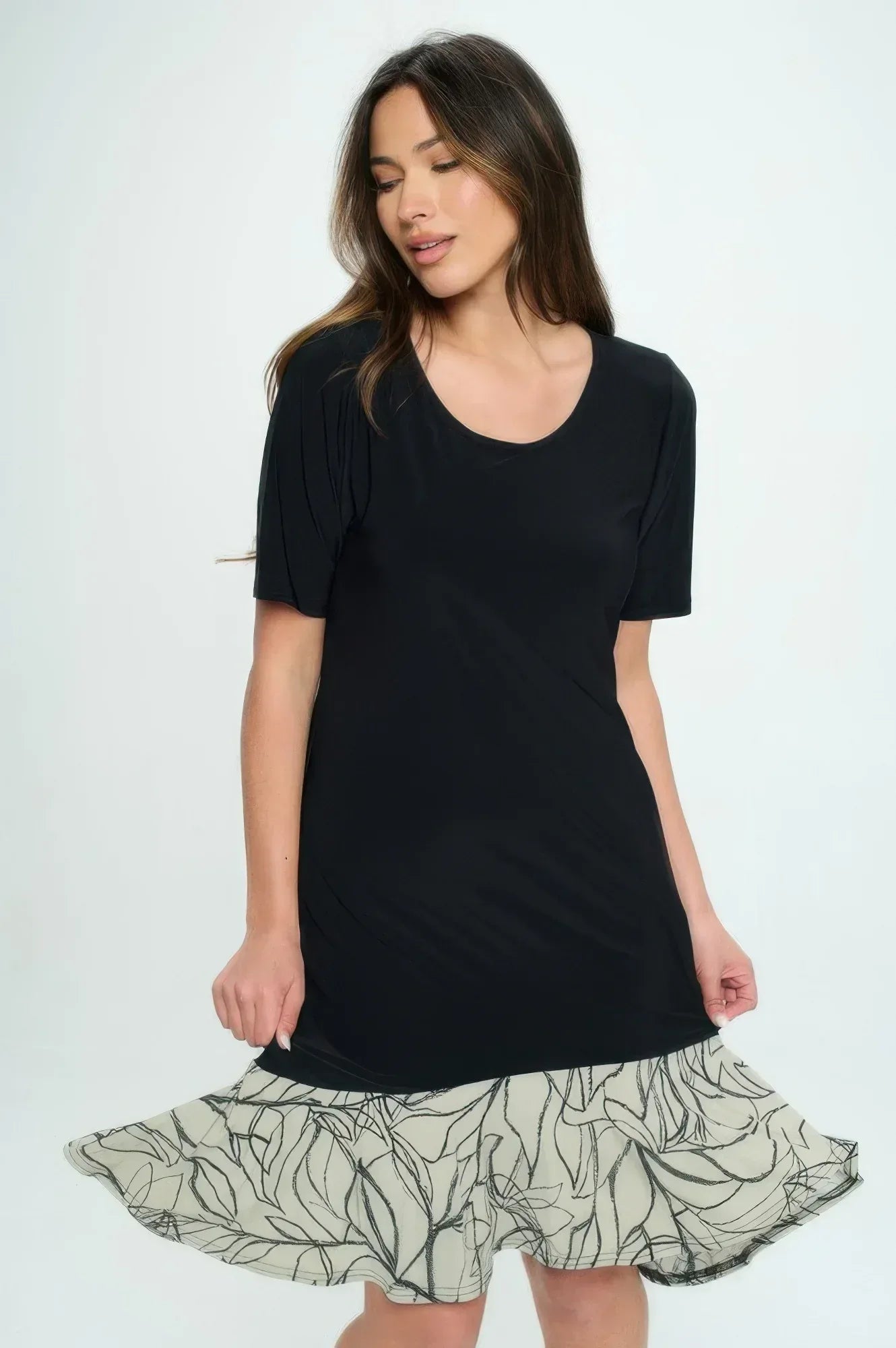 Hit Half Sleeve Contrast Dress | Mixtshop LLC